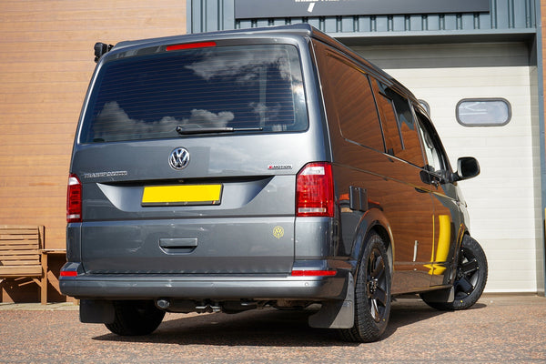 Volkswagen Transporter T6 van with a set of Tomahawk Outlaw Wheels at Street Track Life