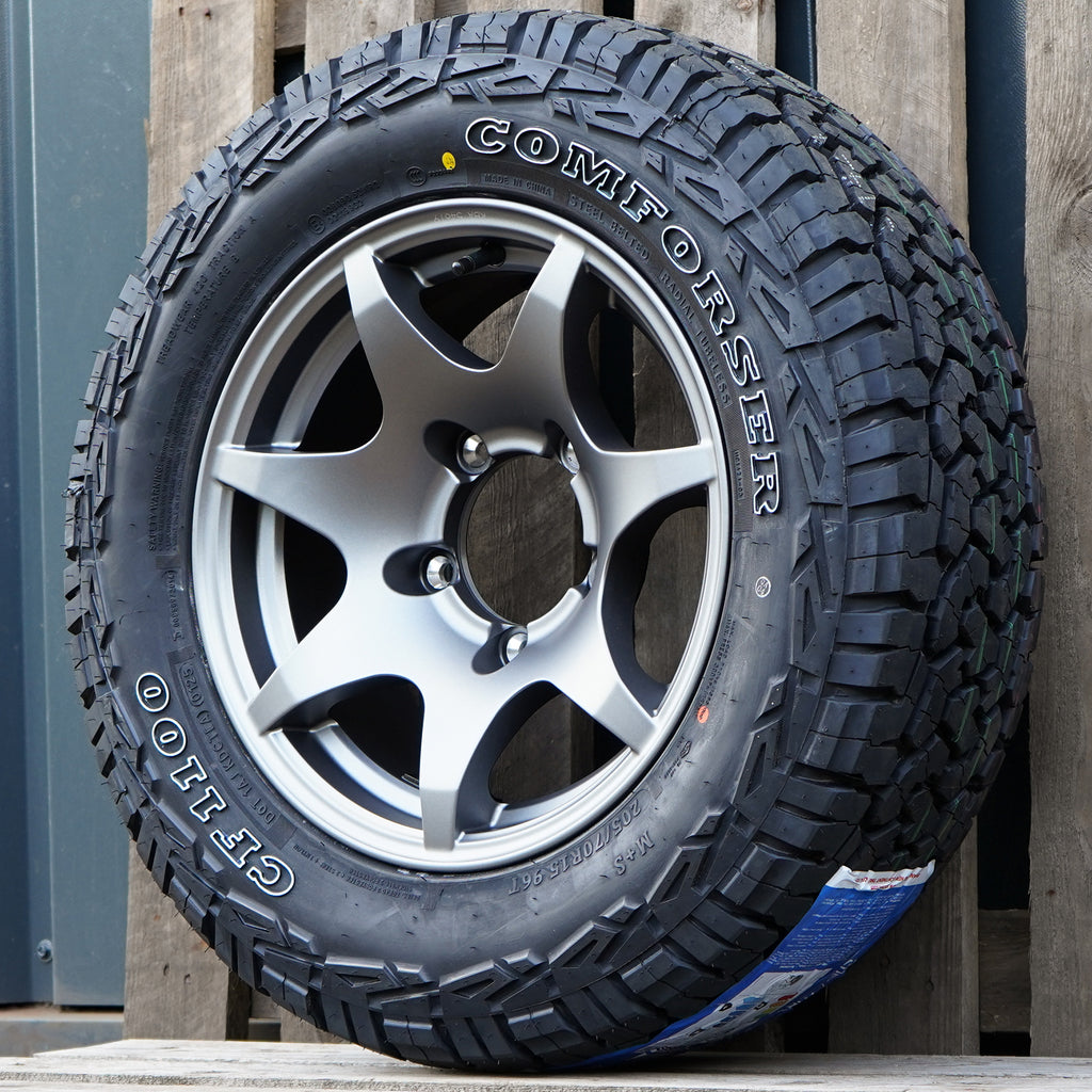 HIGH PEAK J-02 Wheel & Tyre Package for Suzuki Jimny (1998+) Comforser CF1100 205/70R15 tyres