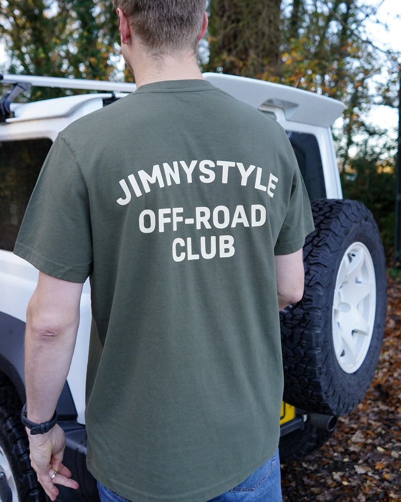 JIMNYSTYLE Off-Road Club T-Shirt - Moss Green - Jimny Tshirt