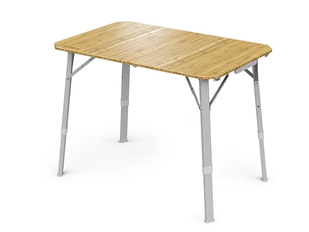 Dometic Go Compact Camp Table / Bamboo Top Camping Table With Adjustable height legs fold away