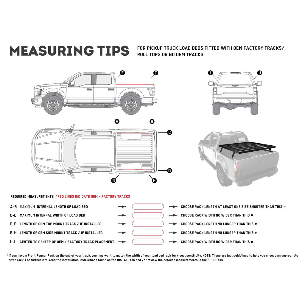 Front Runner Slimline II Load Bed Rack Kit / 1165(W) x 1358(L) for Pickup Truck